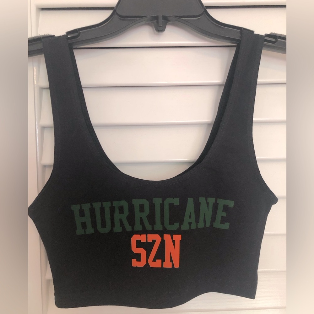 Miami Hurricanes Cotton/Spandex Tank Crop Top
